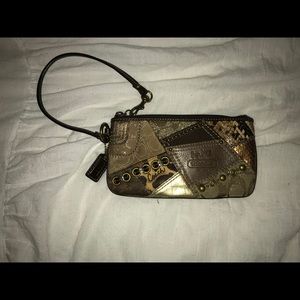 Authentic patchwork Coach wristlet